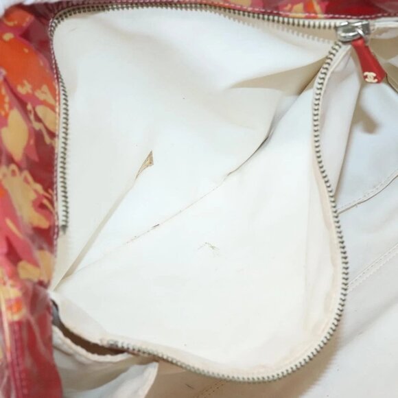CHANEL High Summer Tote Bag Vinyl Red Silver CC Auth - Picture 11 of 16